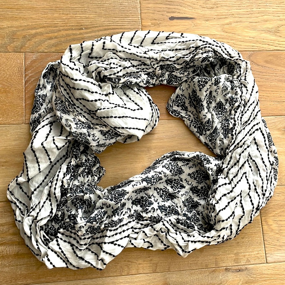 Mixed media infinity scarf.